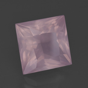 Cuarzo rosa rosa natural de 6,31 ct, cuadrado, transparente