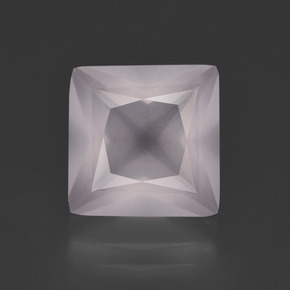Cuarzo rosa rosa natural de 4,06 ct, cuadrado, transparente