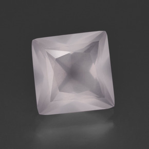 Cuarzo rosa rosa natural de 4,06 ct, cuadrado, transparente