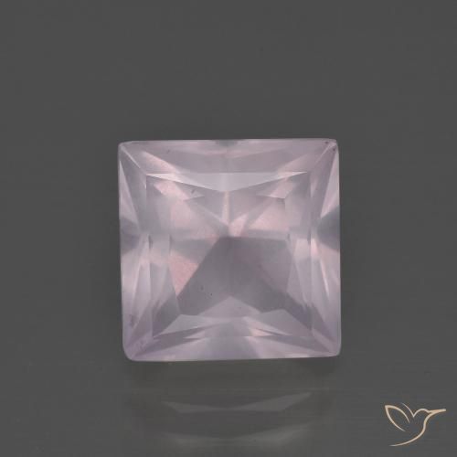 Cuarzo rosa rosa natural de 4,68 ct, cuadrado, transparente