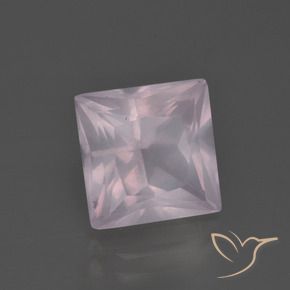 Cuarzo rosa rosa natural de 4,68 ct, cuadrado, transparente