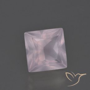 Cuarzo rosa Rosado claro natural de 3.97 ct, Cuadrado, Transparente