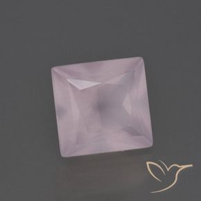 Cuarzo rosa Rosado claro natural de 4.27 ct, Cuadrado, Transparente