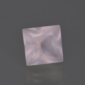 Cuarzo rosa rosa natural de 3,90 ct, cuadrado, transparente