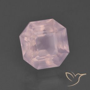 Cuarzo rosa Rosado claro natural de 3.20 ct, Corte Octágono / Esmeralda, Transparente