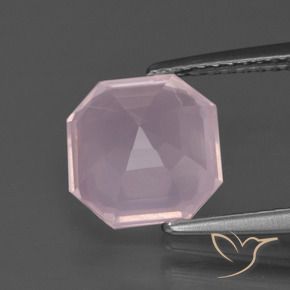 Cuarzo rosa Rosado claro natural de 3.20 ct, Corte Octágono / Esmeralda, Transparente