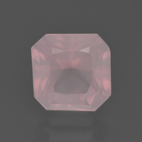 Cuarzo rosa rosa natural de 2,81 ct, corte esmeralda, transparente