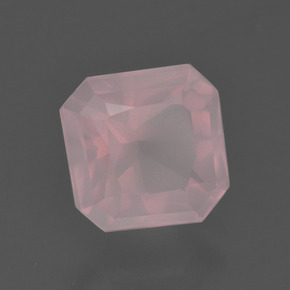 Cuarzo rosa rosa natural de 2,81 ct, corte esmeralda, transparente