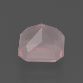 Cuarzo rosa rosa natural de 2,81 ct, corte esmeralda, transparente