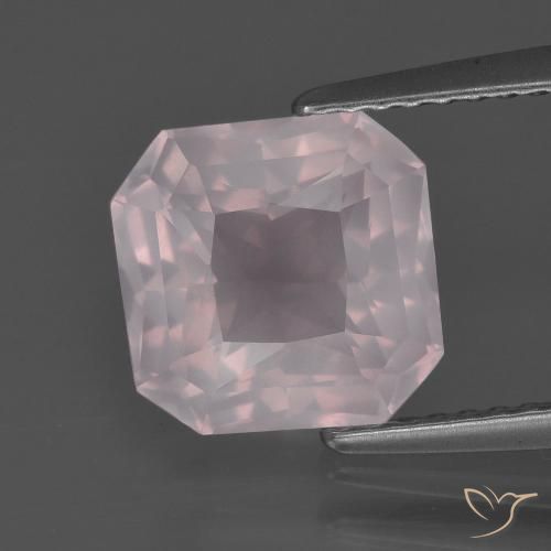 2.79ct Natural Rosado claro Cuarzo rosa, corte esmeralda, Transparente