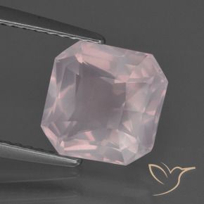Cuarzo rosa Rosado claro natural de 2.79 ct, Corte Octágono / Esmeralda, Transparente