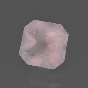 Cuarzo rosa rosa natural de 2,17 ct, corte esmeralda, transparente