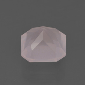 Cuarzo rosa rosa natural de 2,17 ct, corte esmeralda, transparente