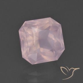 Cuarzo rosa Rosado claro natural de 4.57 ct, Corte Octágono / Esmeralda, Transparente