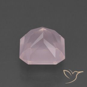 Cuarzo rosa Rosado claro natural de 4.57 ct, Corte Octágono / Esmeralda, Transparente