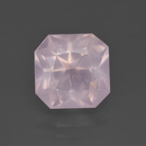 Cuarzo Rosa Rosado claro natural de 3.66 ct, corte esmeralda, Transparente
