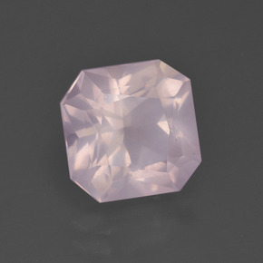 Cuarzo Rosa Rosado claro natural de 3.66 ct, corte esmeralda, Transparente