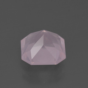 Cuarzo Rosa Rosado claro natural de 3.66 ct, corte esmeralda, Transparente