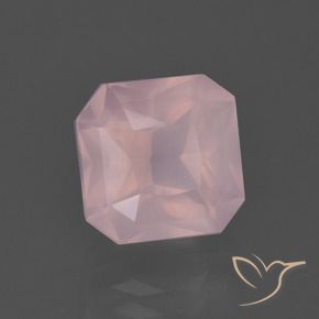 Cuarzo rosa Rosado medio natural de 4.41 ct, Corte Octágono / Esmeralda, Transparente