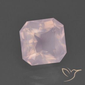 Cuarzo rosa Rosado claro natural de 4.41 ct, Corte Octágono / Esmeralda, Transparente