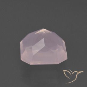 Cuarzo rosa Rosado claro natural de 4.41 ct, Corte Octágono / Esmeralda, Transparente