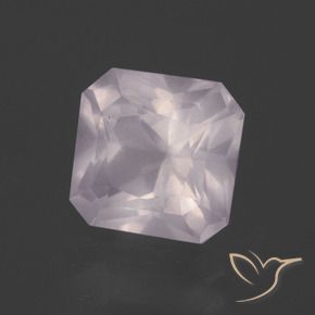 Cuarzo rosa Rosado muy claro natural de 3.88 ct, Corte Octágono / Esmeralda, Transparente