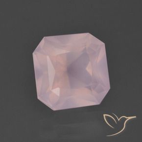 Cuarzo rosa Rosado medio natural de 3.98 ct, Corte Octágono / Esmeralda, Transparente