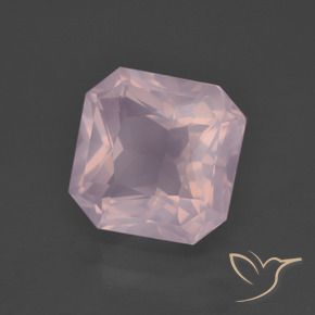 Cuarzo rosa Rosado Bubblegum natural de 5.31 ct, Corte Octágono / Esmeralda, Transparente