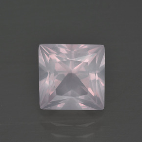 Cuarzo rosa rosa natural de 3,01 ct, cuadrado, transparente