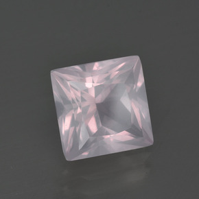 Cuarzo rosa rosa natural de 3,01 ct, cuadrado, transparente