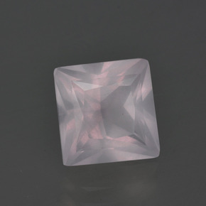 Cuarzo Rosa Rosado muy claro natural de 3.04 ct, Cuadrado, Transparente