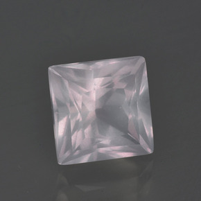 Cuarzo rosa rosa natural de 3,40 ct, cuadrado, transparente