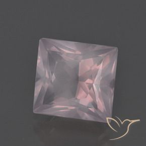 Cuarzo rosa Rosado claro natural de 3.97 ct, Cuadrado, Transparente