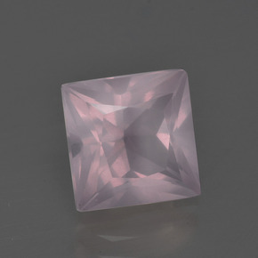 Cuarzo Rosa Rosado claro natural de 3.23 ct, Cuadrado, Transparente