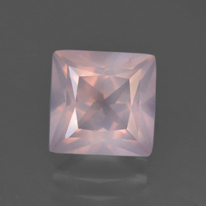 Cuarzo rosa rosa natural de 3,15 ct, cuadrado, transparente