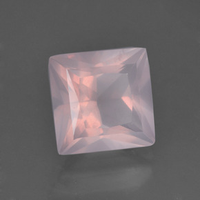 Cuarzo rosa rosa natural de 3,15 ct, cuadrado, transparente