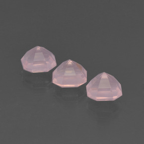 Gemas de Cuarzo Rosa Rosado claro natural de 4.33 ct, corte esmeralda, Transparente