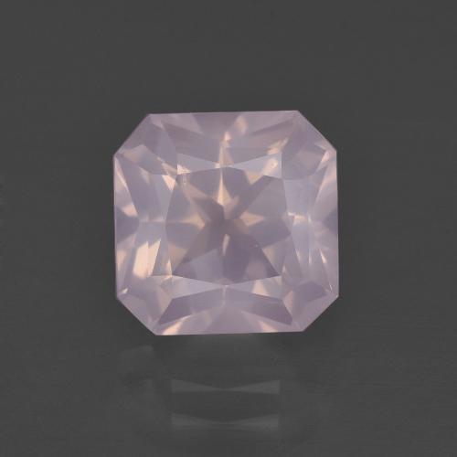 Cuarzo Rosa Rosado Bubblegum natural de 3.47 ct, corte esmeralda, Transparente