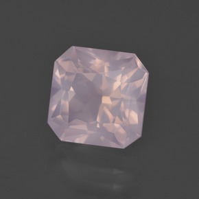 Cuarzo Rosa Rosado Bubblegum natural de 3.47 ct, corte esmeralda, Transparente