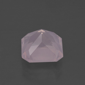 Cuarzo Rosa Rosado Bubblegum natural de 3.47 ct, corte esmeralda, Transparente