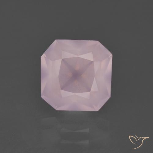 Cuarzo rosa rosa natural de 3,02 ct, corte esmeralda, transparente