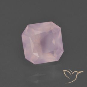 Cuarzo rosa rosa natural de 3,02 ct, corte esmeralda, transparente