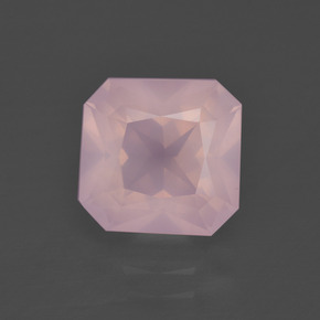 Cuarzo Rosa Rosado rosa medio natural de 3.37 ct, corte esmeralda, Transparente