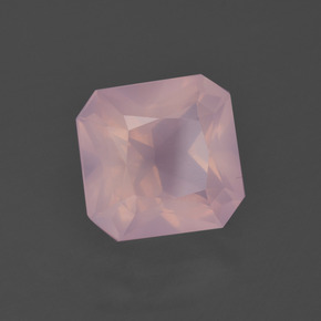 Cuarzo Rosa Rosado rosa medio natural de 3.37 ct, corte esmeralda, Transparente