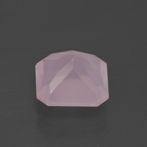 Cuarzo Rosa Rosado rosa medio natural de 3.37 ct, corte esmeralda, Transparente