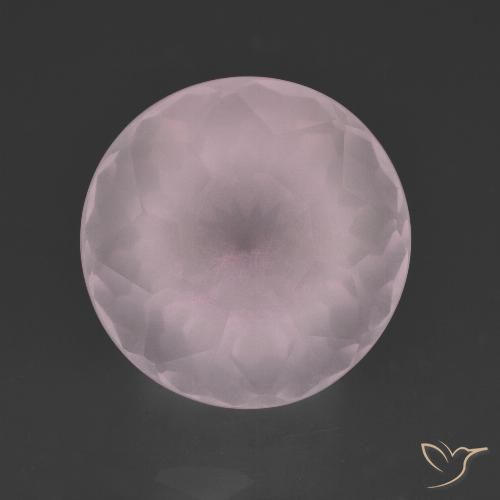 Cuarzo rosa Rosado claro natural de 10.68 ct, Redondo, Transparente