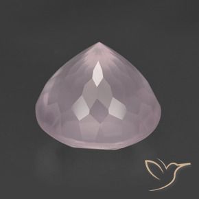 Cuarzo rosa Rosado claro natural de 10.68 ct, Redondo, Transparente