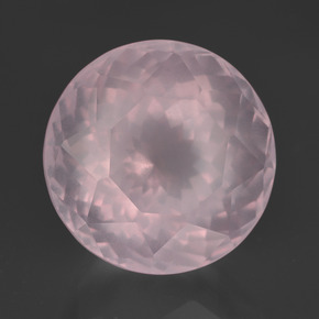 Cuarzo rosa rosa natural de 13,33 ct, corte redondo, transparente
