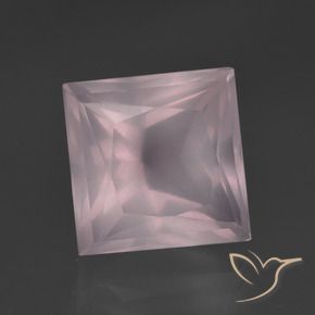 Cuarzo rosa Rosado claro natural de 6.71 ct, Cuadrado, Transparente