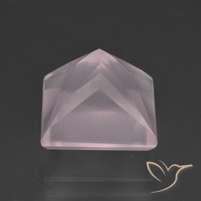 Cuarzo rosa Rosado claro natural de 6.71 ct, Cuadrado, Transparente